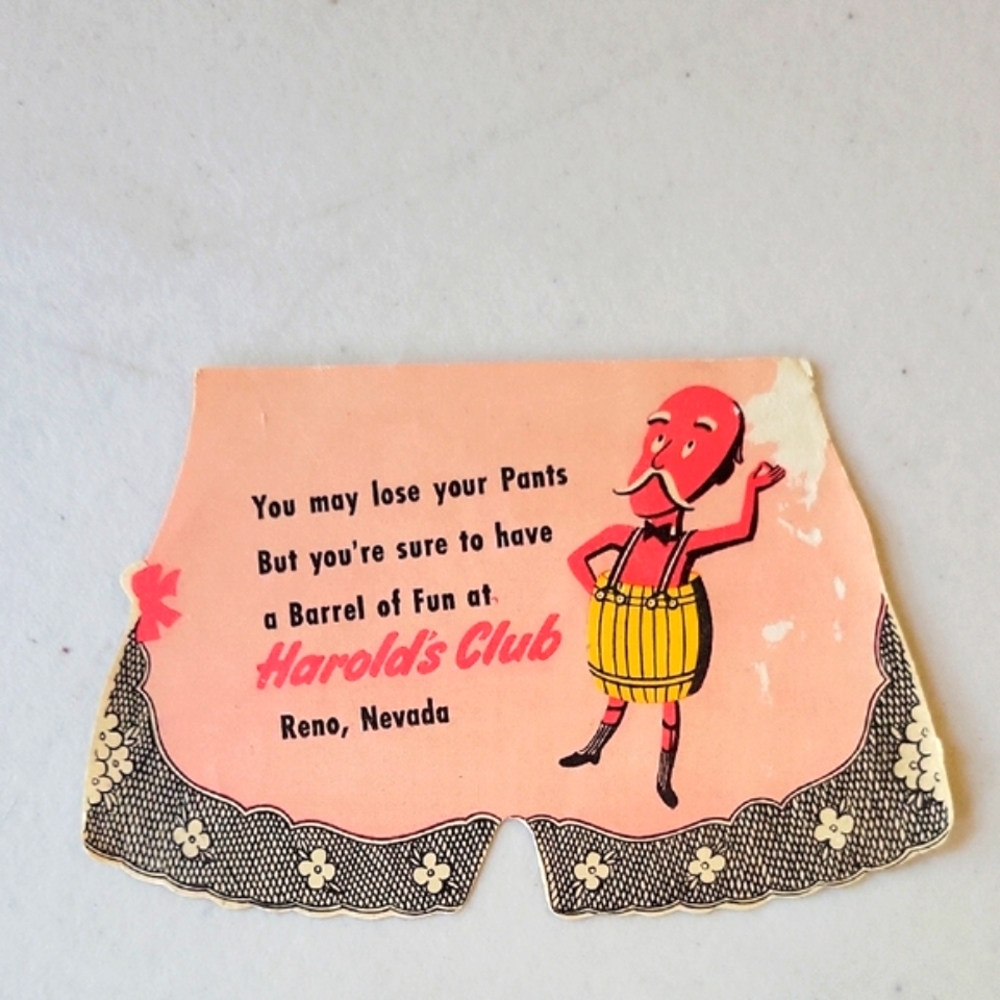 Harold's Club Casino Reno Nevada Paper Advertising